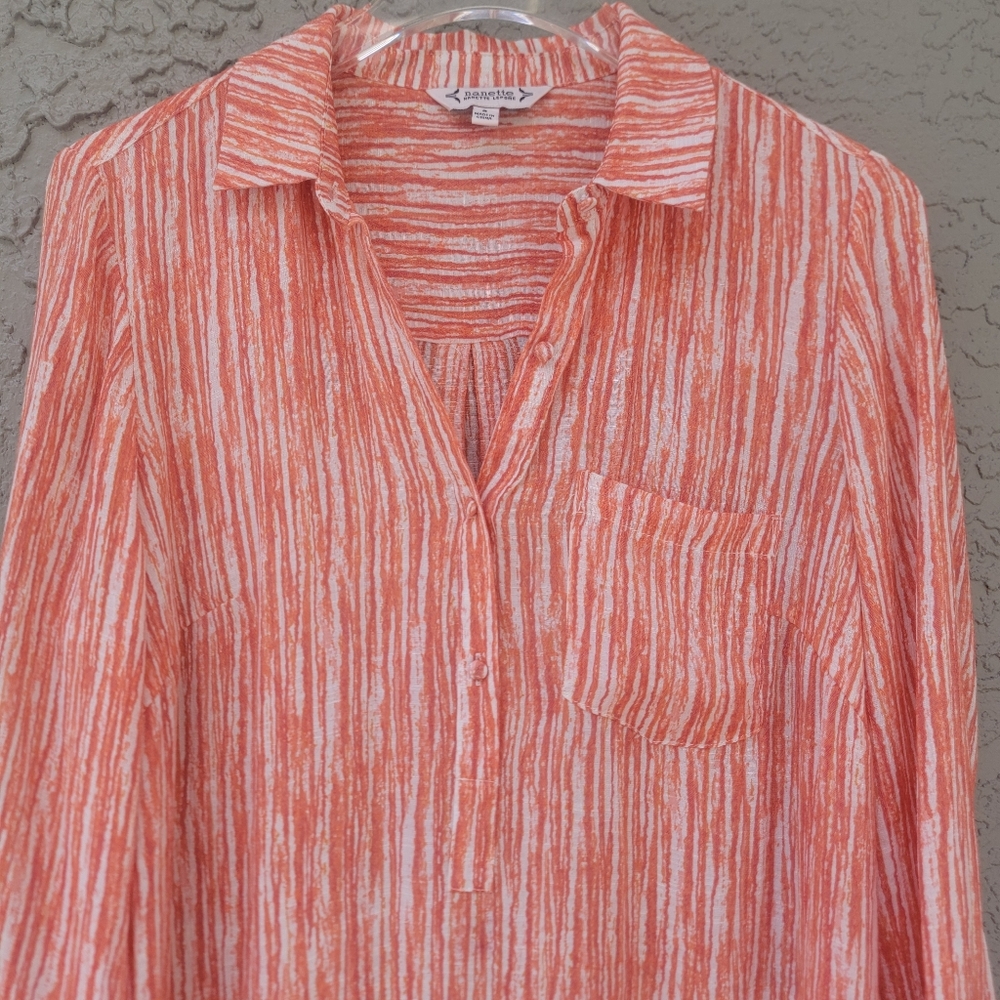 Nanette Lepore Tangerine Orange Coastal Chic tunic Top Size Small - Picture 7 of 12